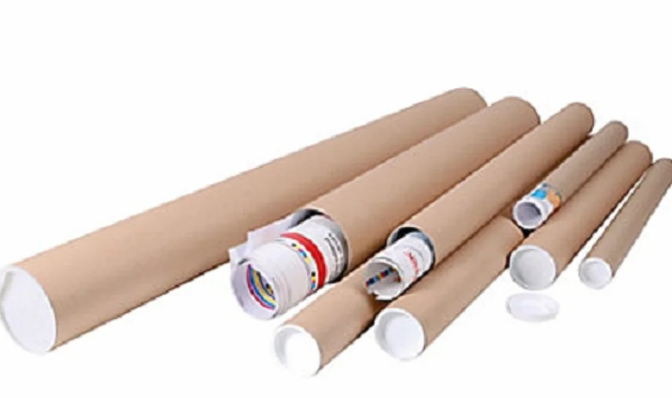 Lot de 10 tubes carton brun pour affiche poster 5 cm x 50 cm